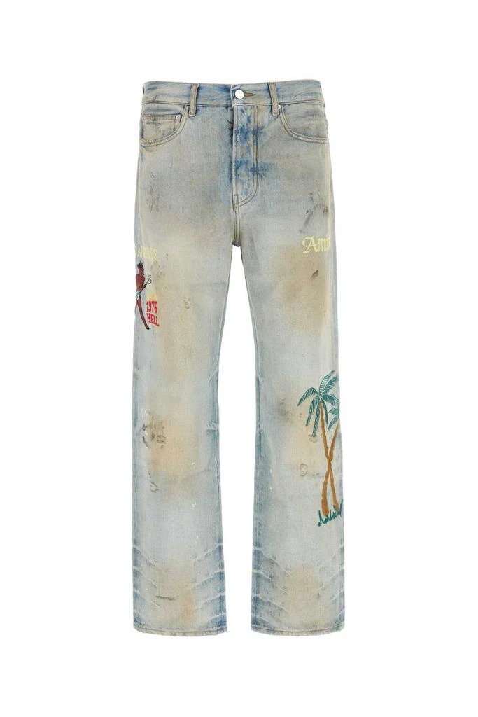 AMIRI Amiri Embroidered Distressed Sinners Jeans 1