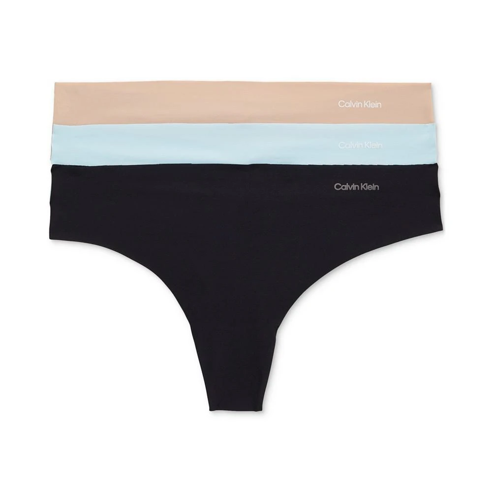 Calvin Klein Women's Invisibles 3-Pack Thong Underwear QD3558 1