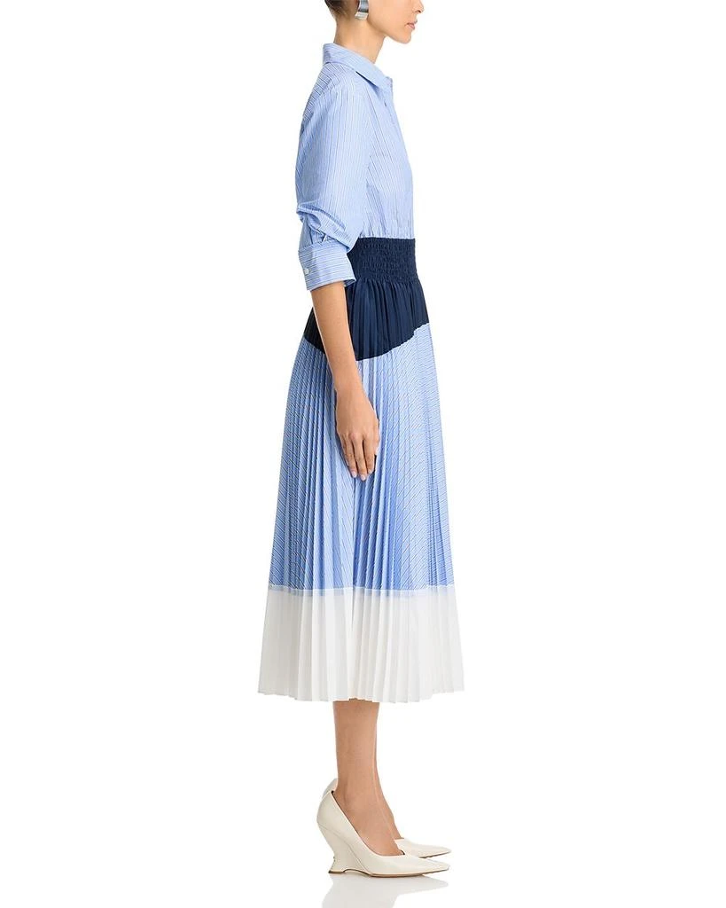 SIMKHAI Jenella Color Blocked Pleated Poplin Dress 5