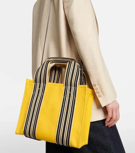 Loro Piana The Suitcase Stripe Mini canvas tote bag 2