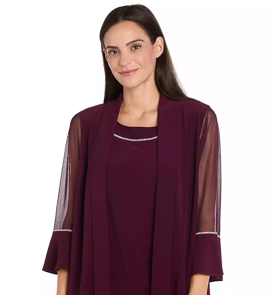 R & M Richards Women's 2-Piece Rhinestone Trim Detail Jacket Dress 2