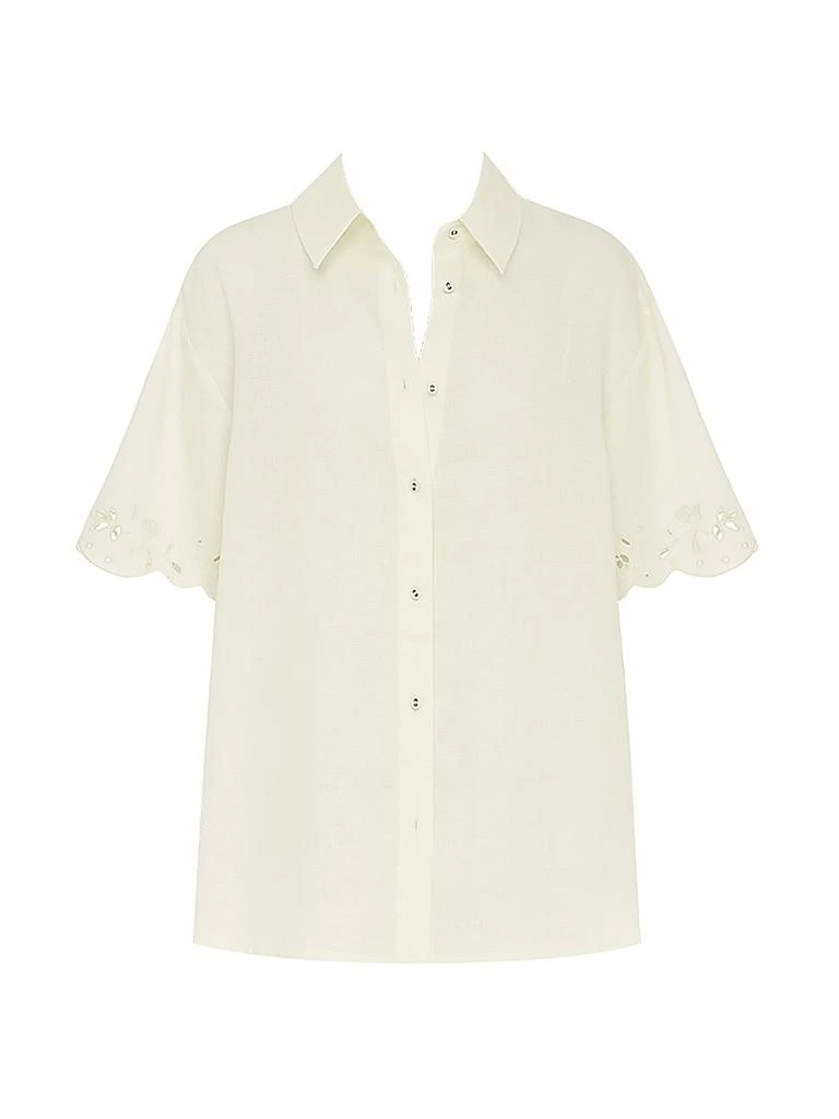 Peony Memoir Linen Cover-Up Shirt 1