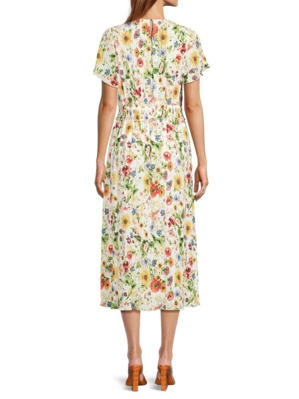 Accordion Pleated Floral Midi Dress  On Sale Now with Up to 67% Off |  Discover Exclusive Deals & Savings at BeyondStyle  Authentic Tahari dresses|women's|women's  apparel|Women's|fit & flare with Limited-Time Discounts,