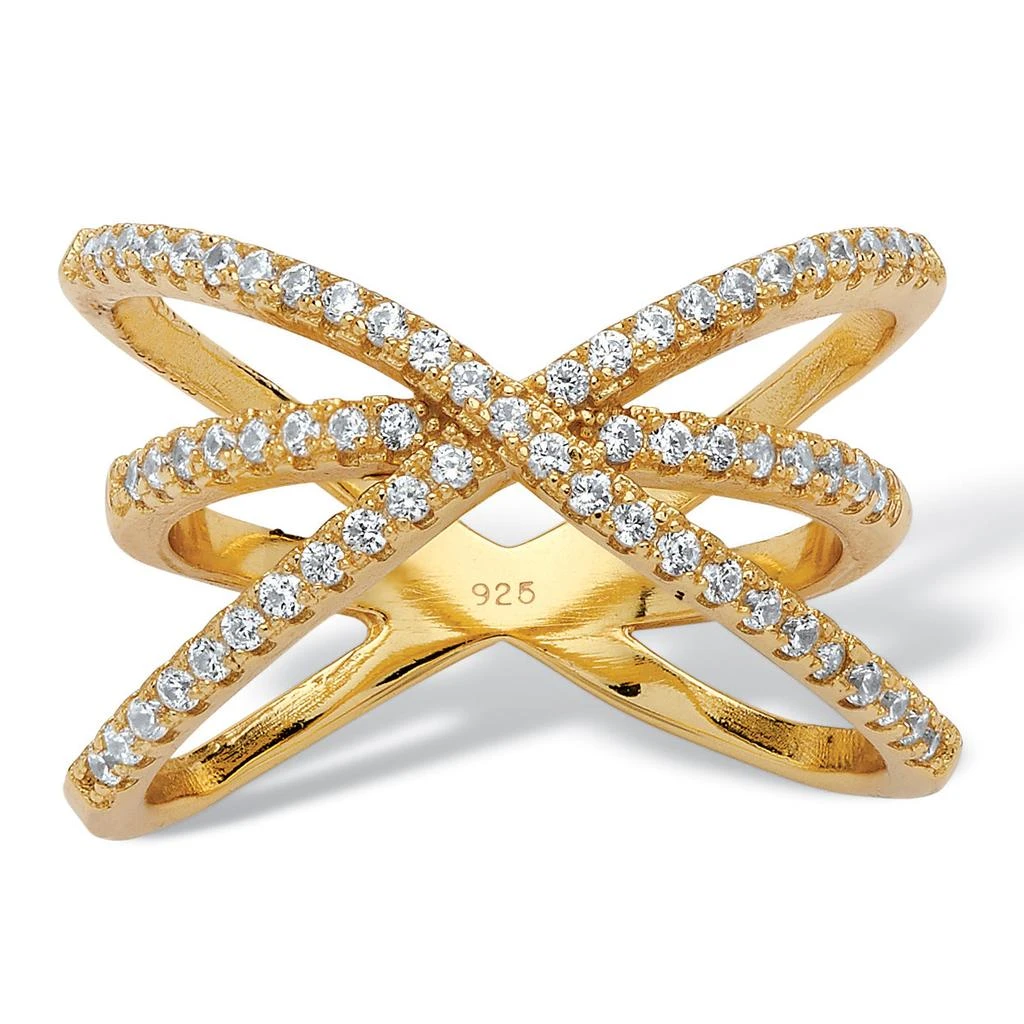 Palm Beach Jewelry .57 TCW CZ 14k Gold-Plated Sterling Silver Ring 1