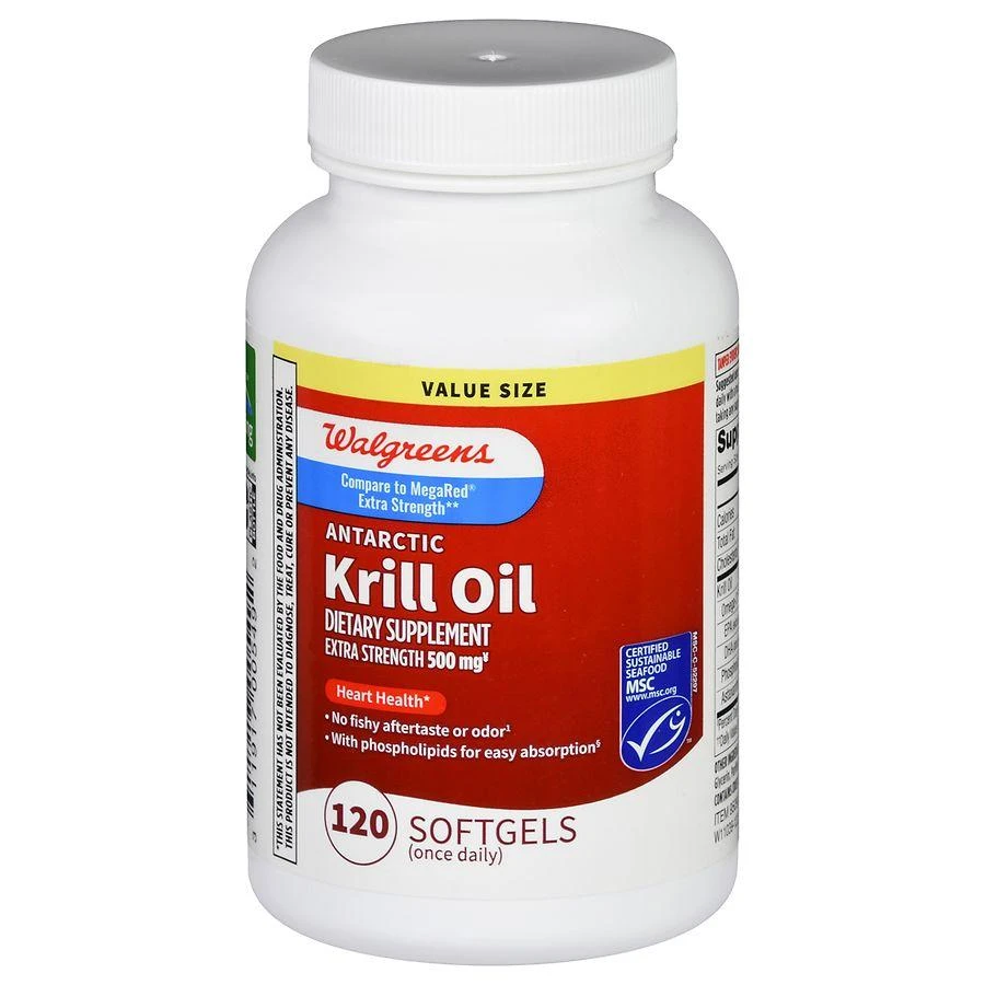 Walgreens Extra Strength Antarctic Krill Oil 500 mg Softgels (120 days) 1