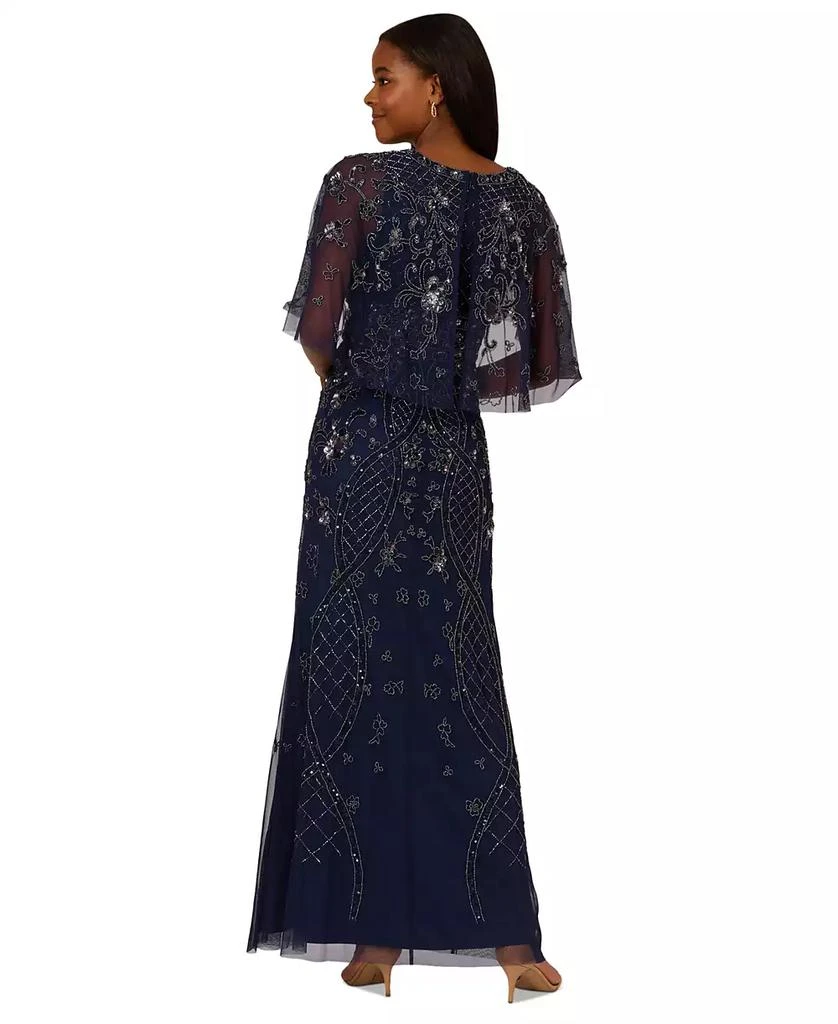 Adrianna Papell Women's Embellished Cape-Sleeve Gown 2