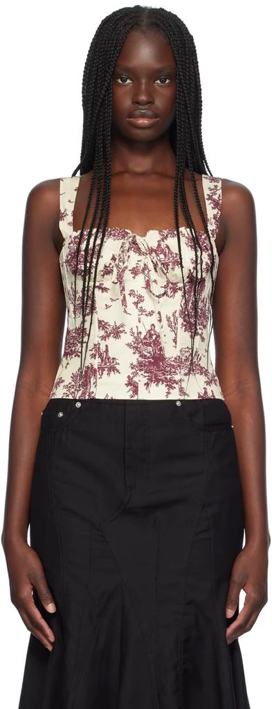 Miaou Red & Off-White Agnes Corset 1
