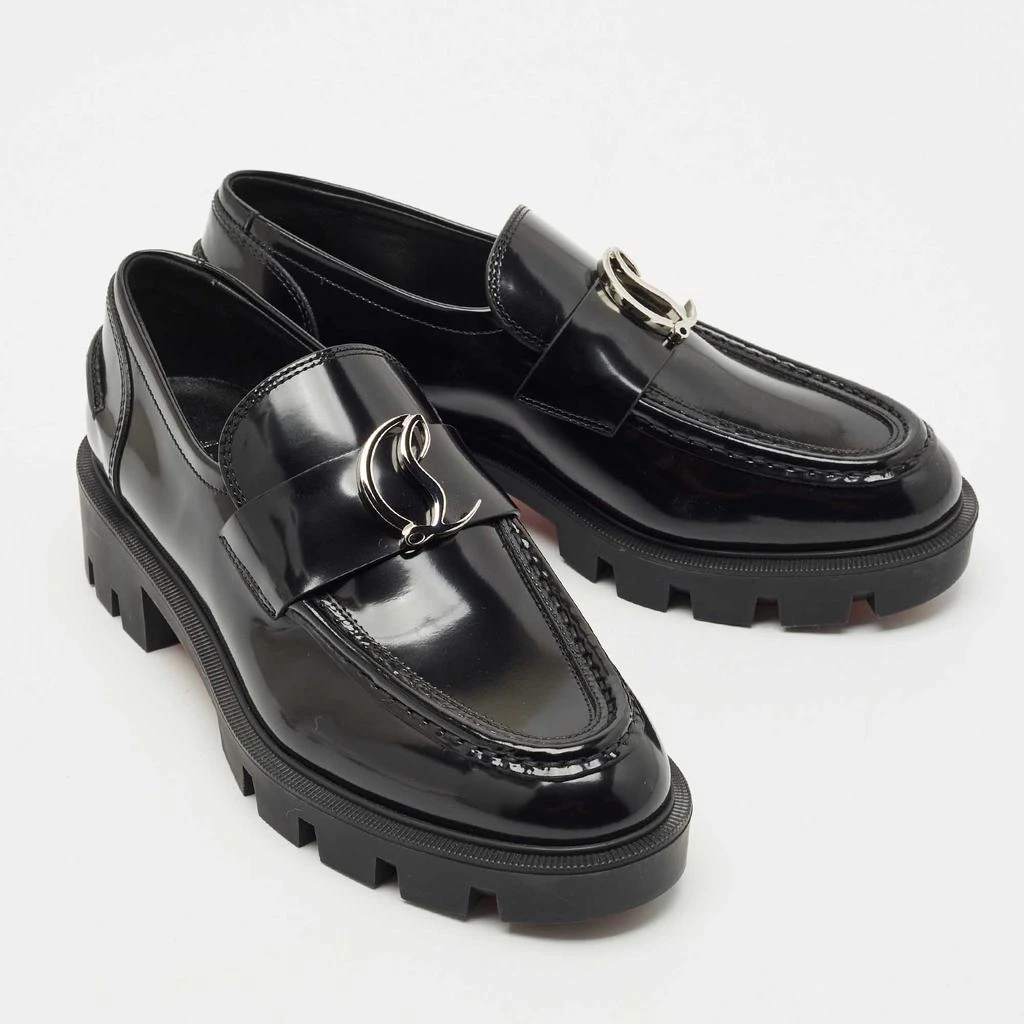 Christian Louboutin Christian Louboutin Black Leather CL Moc Lug Loafers Size 37 4