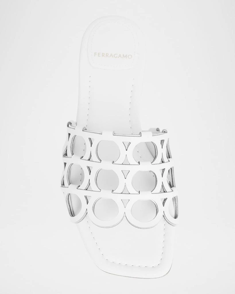 Salvatore Ferragamo Erne Leather Gancini Link Slide Sandals 3