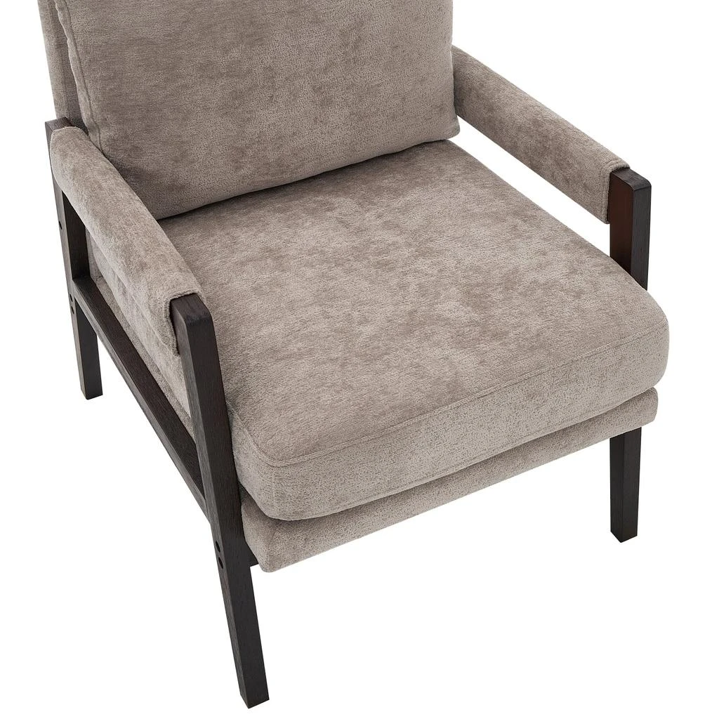 Streamdale Furniture Streamdale Mid-Century Modern Chenille Upholstered Accent Armchair, Grey 6