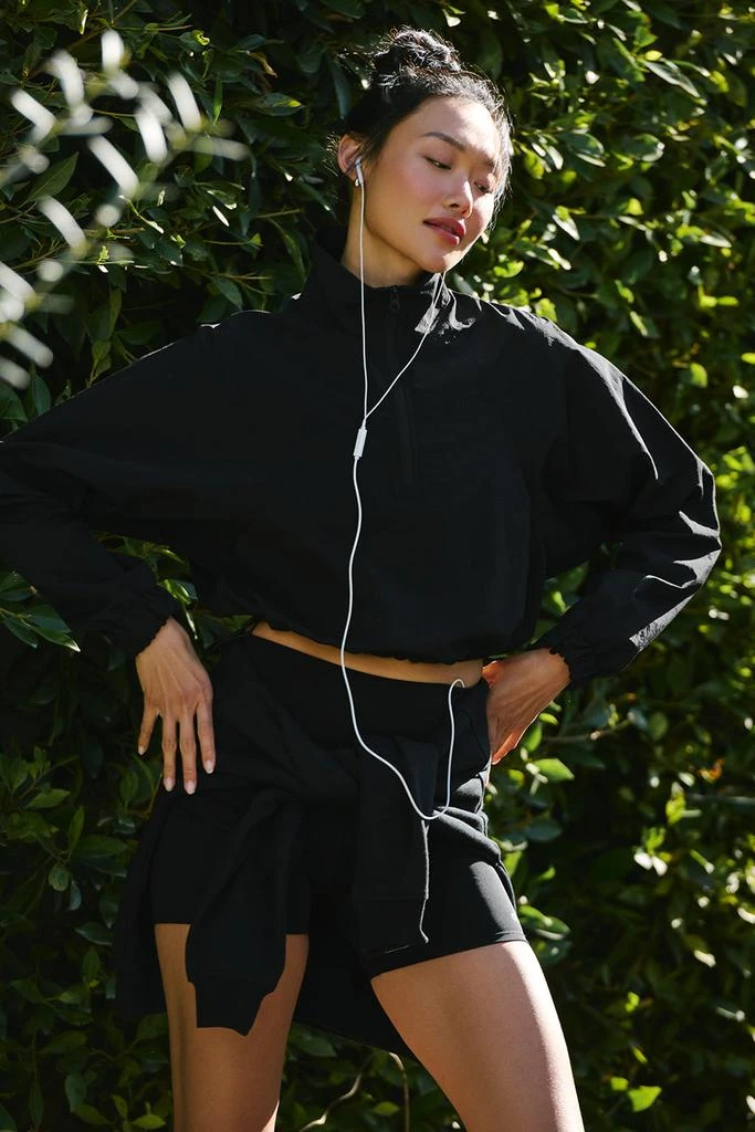 Alo Cropped 1/4 Zip Alumni Pullover - Black 2