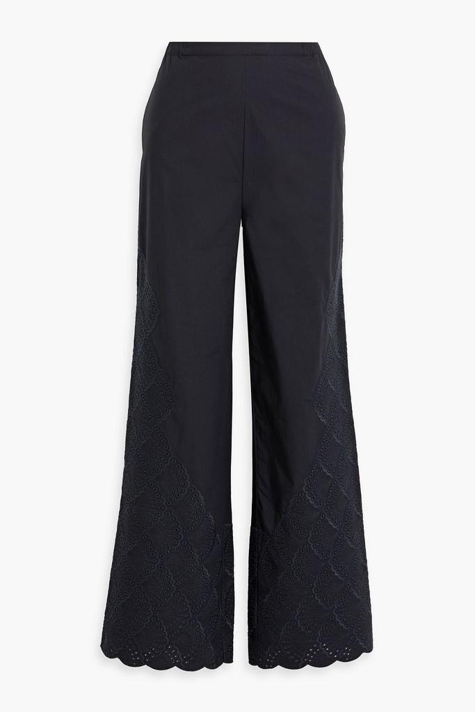 Loulou Studio Dulche broderie anglaise cotton wide-leg pants