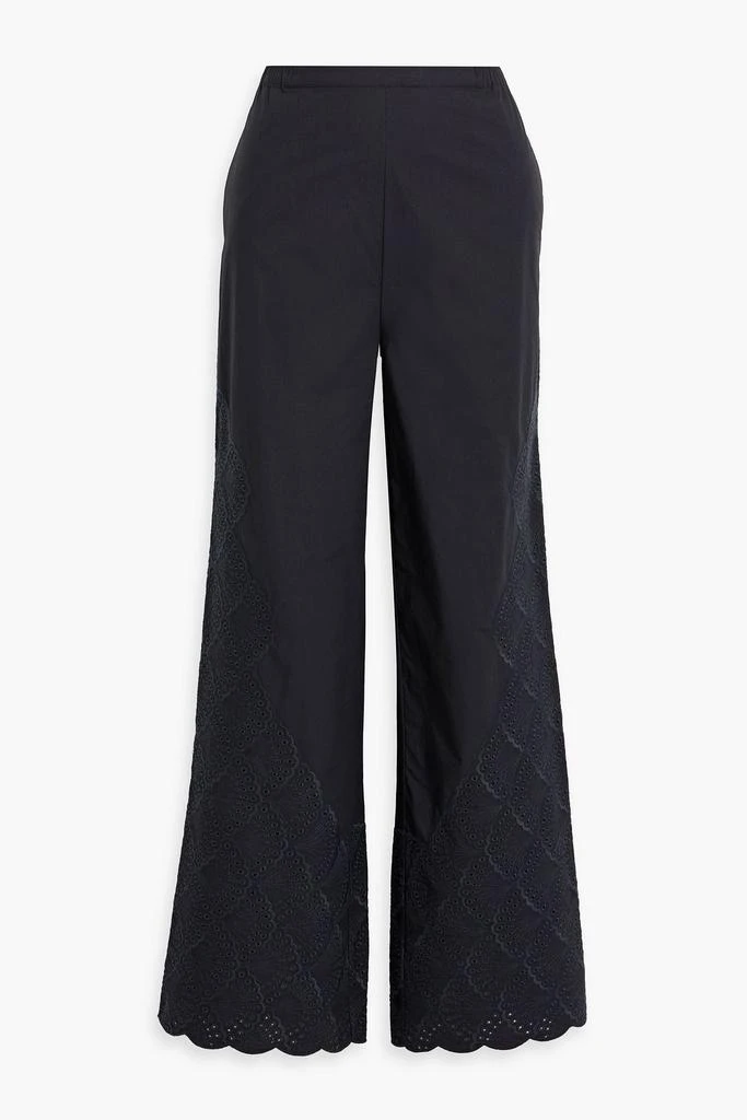Loulou Studio Dulche broderie anglaise cotton wide-leg pants 1