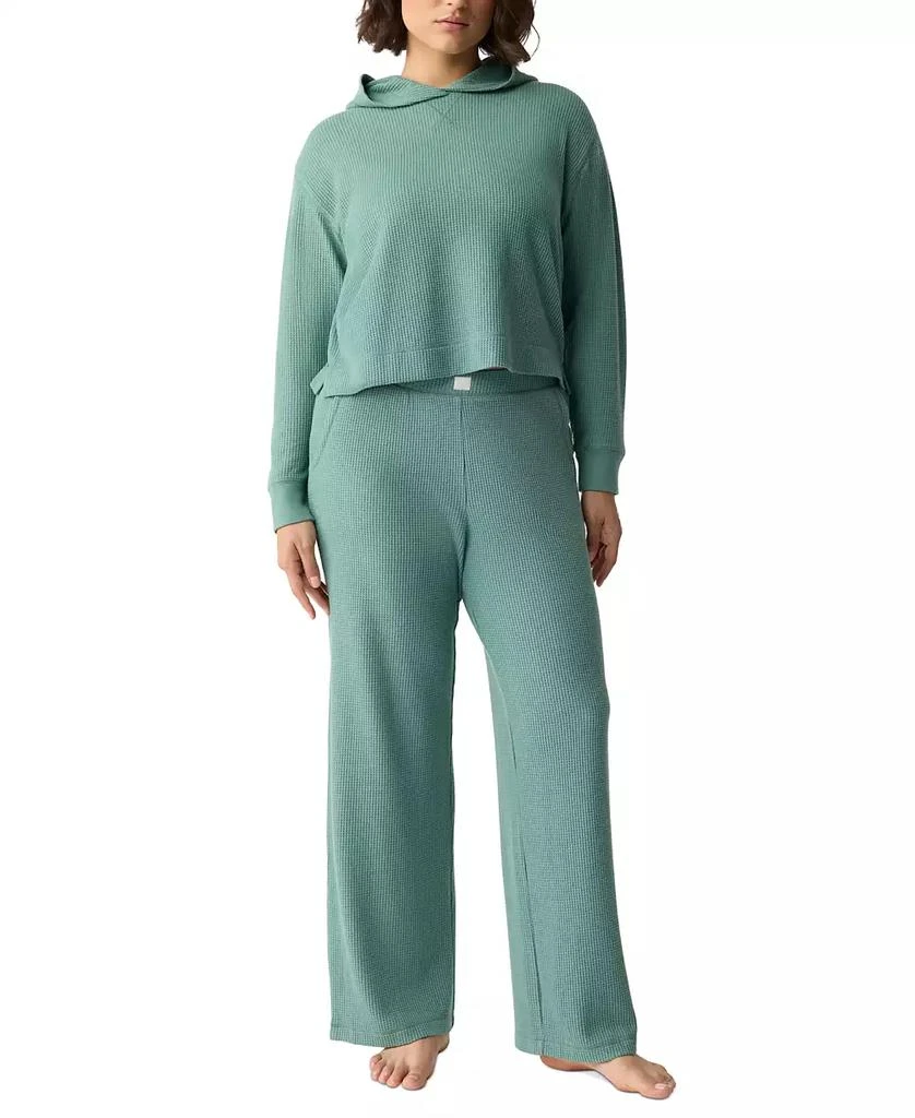 GAP GapBody Women's 2-Pc. Hooded Brushed Waffle Pajama Set 4