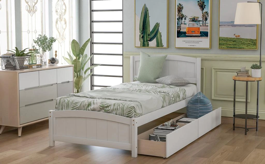 Streamdale Furniture Streamdale Twin Size Platform Bed With Two Drawers 5