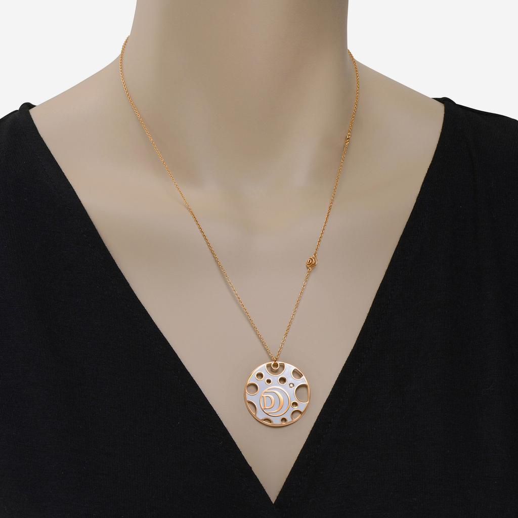 Damiani Damiani Damianissima 18K Rose Gold and Ceramic Diamond Pendant Necklace 20058573