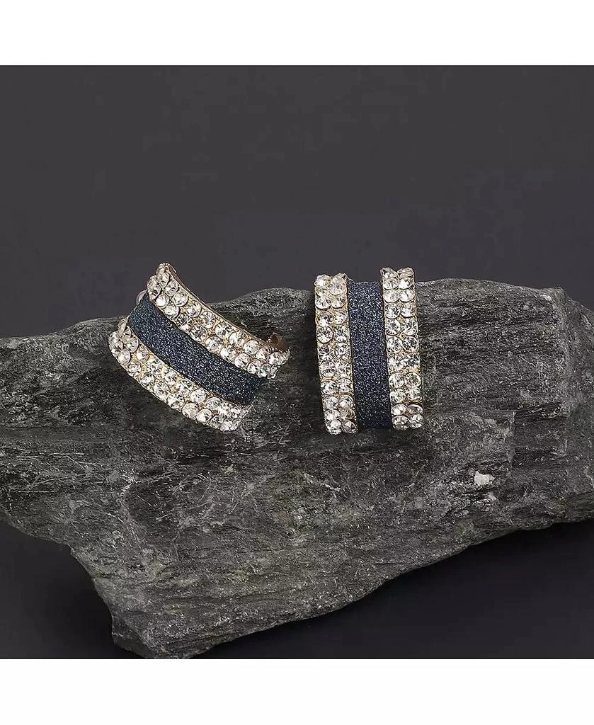 SOHI Women
s Multicolour Embellished Racetrack Hoop Earrings 2