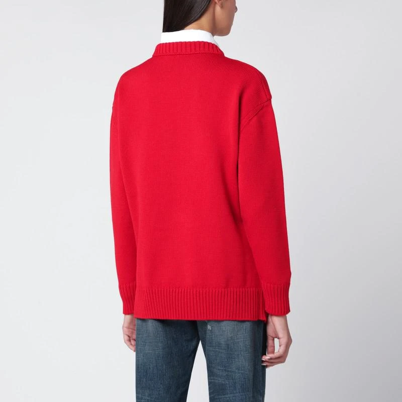 Prada Red wool sweater with bow 3