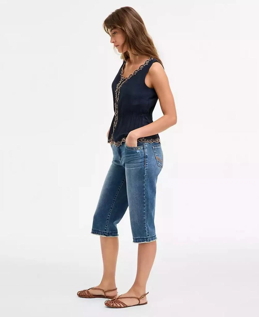 Democracy Women's "Ab" Solution Skimmer Frayed Cropped Jeans 2