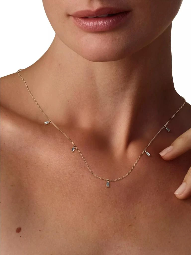 VRAI Floating Baguette 14K Yellow Gold & 0.50 TCW Lab-Grown Diamond Station Necklace 2