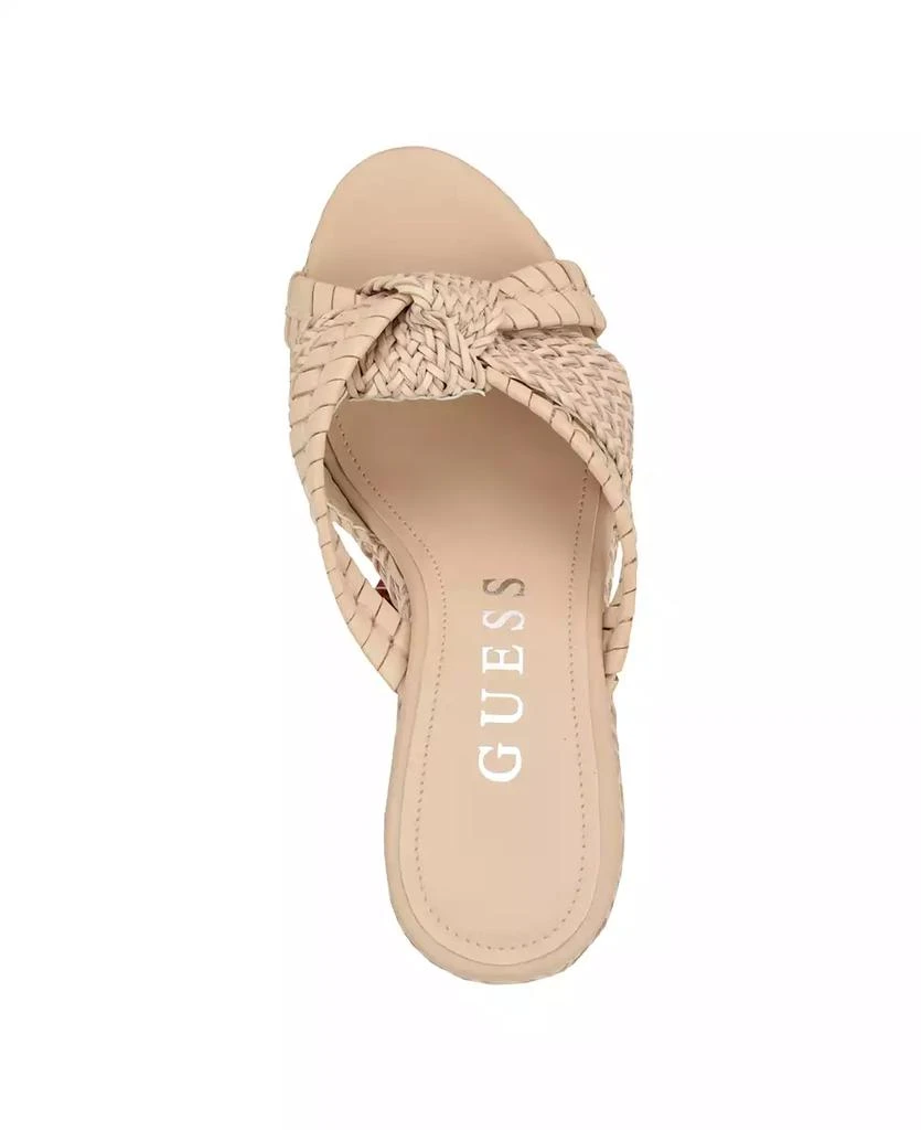 GUESS Women's Eveh Knotted Jute Wrapped Platform Wedge Sandals 4