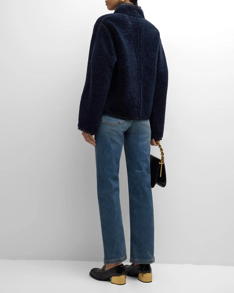 VANESSA BRUNO Dino Leather-Trim Shearling Jacket 4