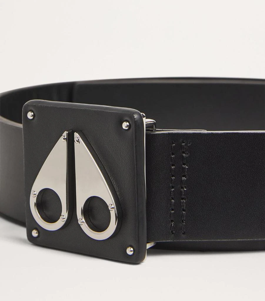 Moose Knuckles Leather Logo Belt 6