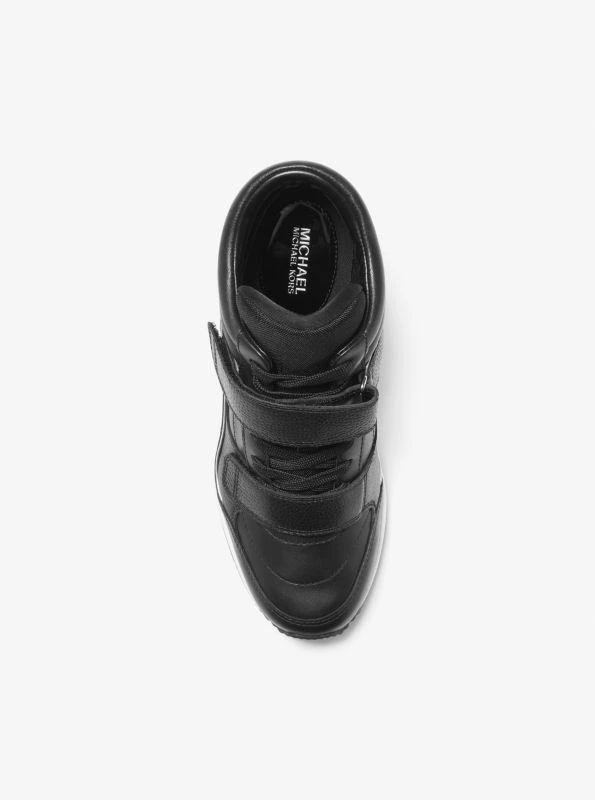Michael Kors Gentry Leather and Canvas High-Top Wedge Trainer 4