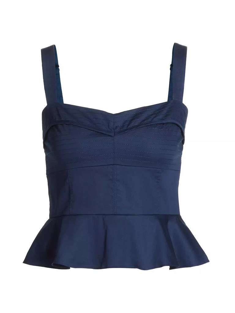 VERONICA BEARD Carnegie Cotton-Blend Peplum Top 1