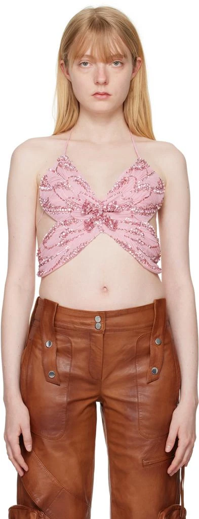 Blumarine Pink Butterfly Tank Top 1