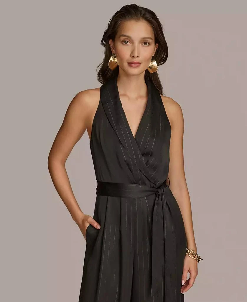 Donna Karan Women's Shawl-Collar Tie-Waist Jumpsuit 5