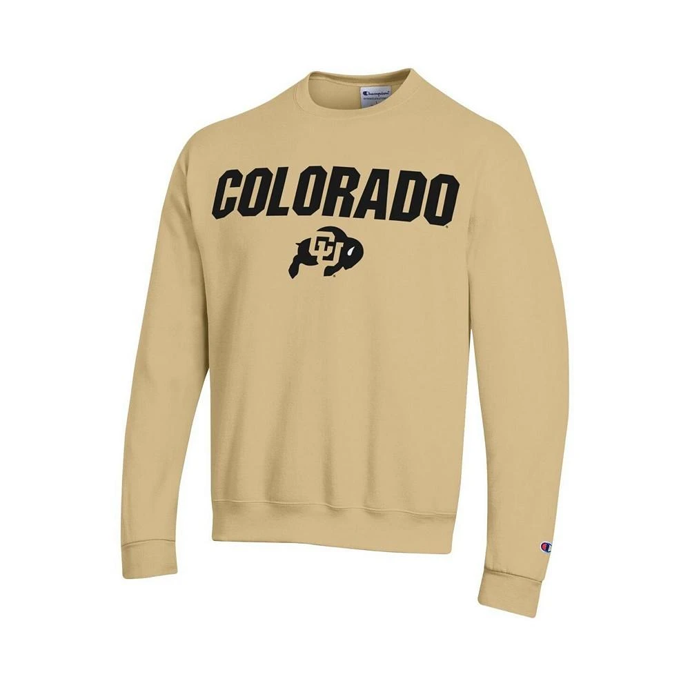 Champion Men's Gold Colorado Buffaloes Straight Over Logo Powerblend Pullover Sweatshirt 3