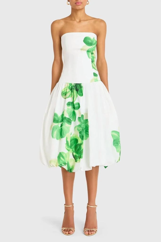 green leaf dress Amanda Uprichard Vittoria Dress in Teal