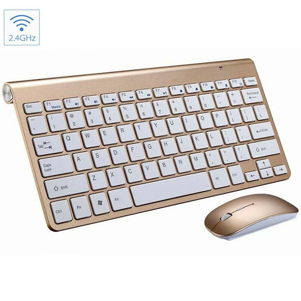 MOTIONOR Mini Wireless Keyboard And Mouse Set Waterproof 2.4G For Mac Apple PC Computer