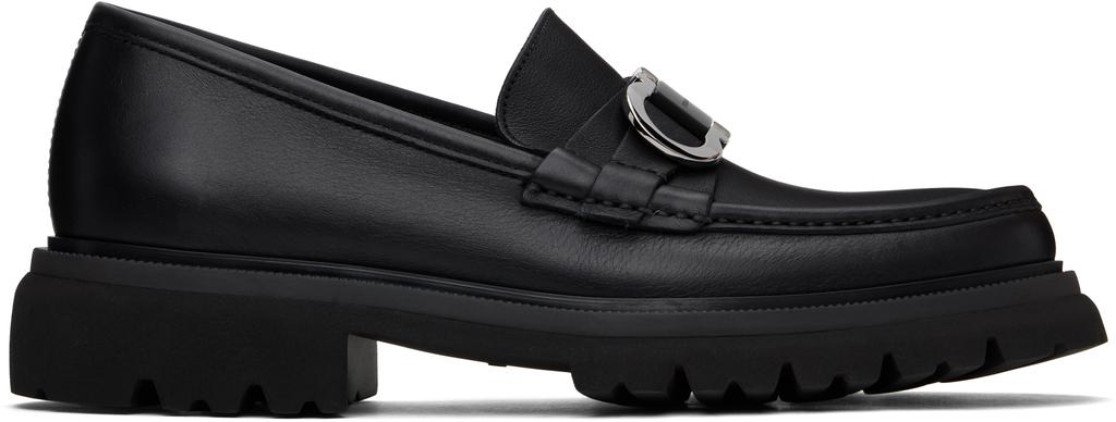 Salvatore Ferragamo Black Gancini Ornament Loafers