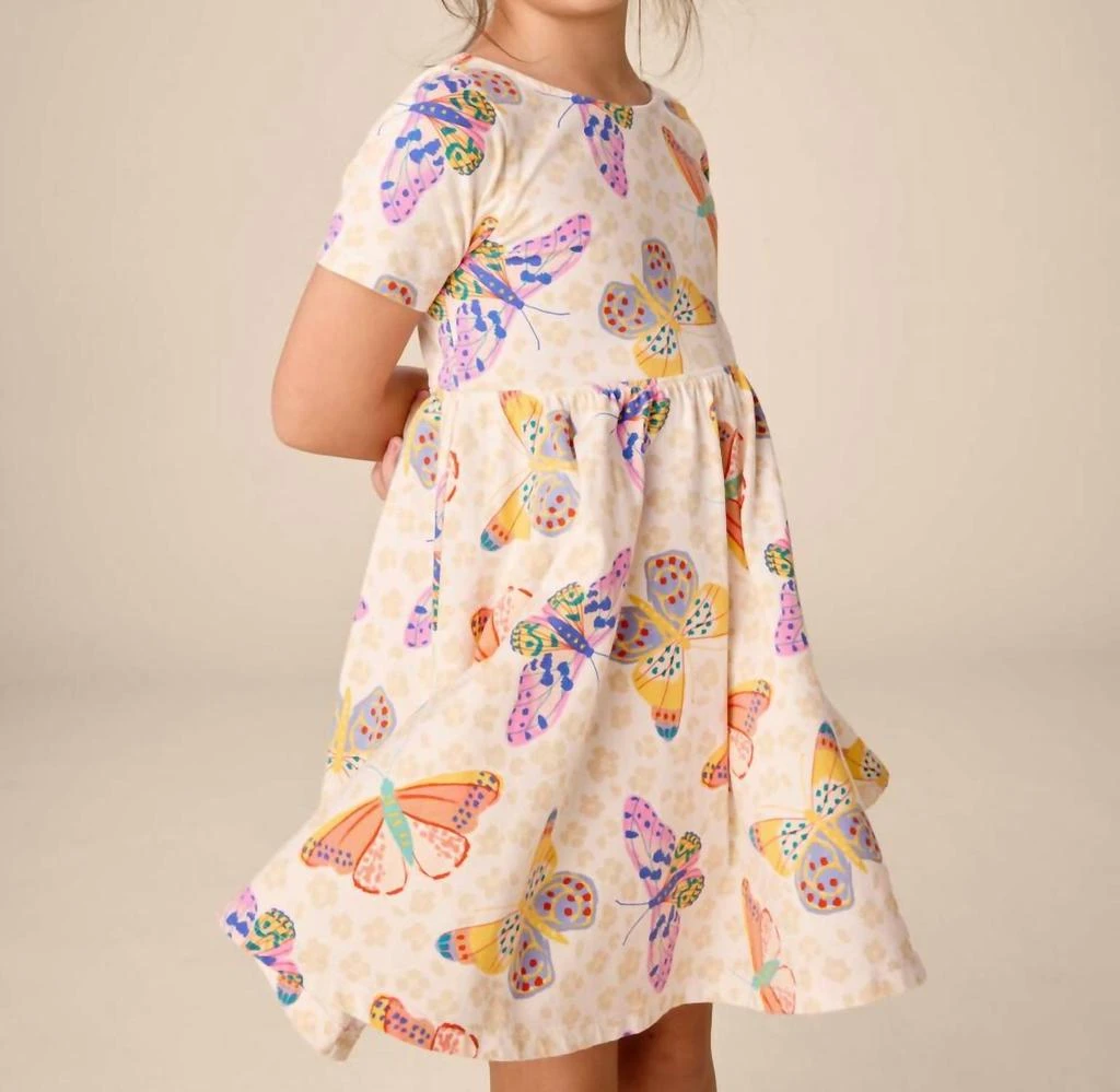 Tea Collection Twist Back Ballet Dress In Jaguar Spot Butterflies 1