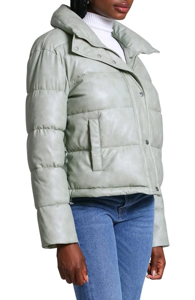 Avec Les Filles Faux Leather Puffer Jacket 8