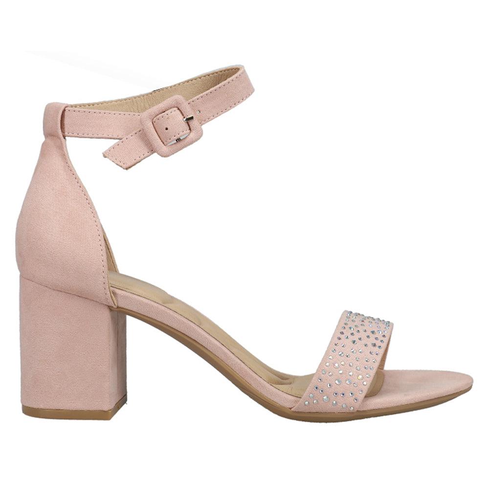 CL By Laundry Jolly Rhinestone Block Heel Ankle Strap Sandals