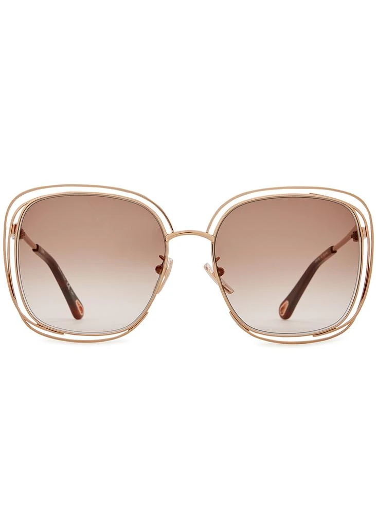 Chloé Carlina rose gold-tone oversized sunglasses 2