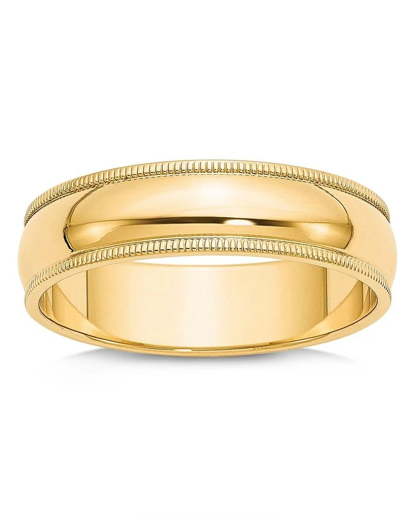 Bloomingdale's Men's 6mm Milgrain Half Round Wedding Band 14K Yellow Gold 1