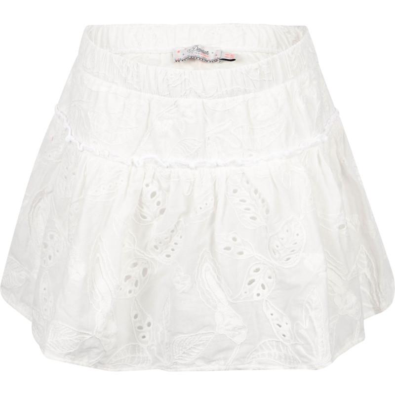 Devotion Embroidered perforated skirt in white