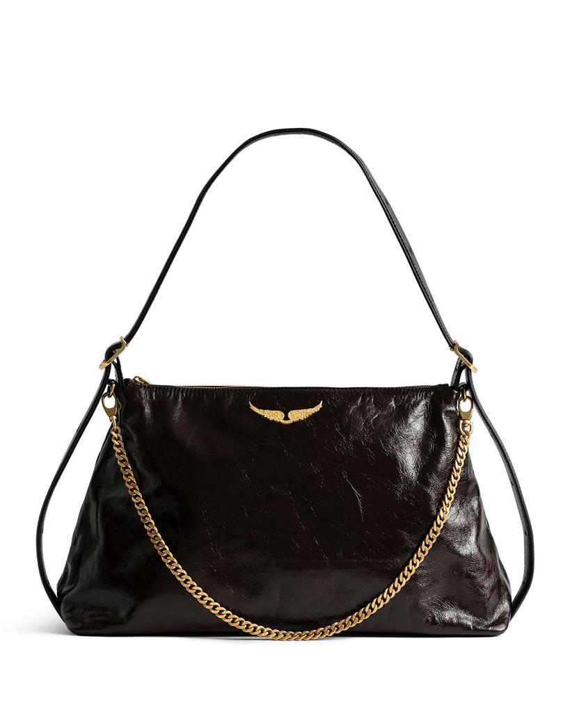 ZADIG & VOLTAIRE Jim Vintage Patent Shoulder Bag - Shoulder Bags