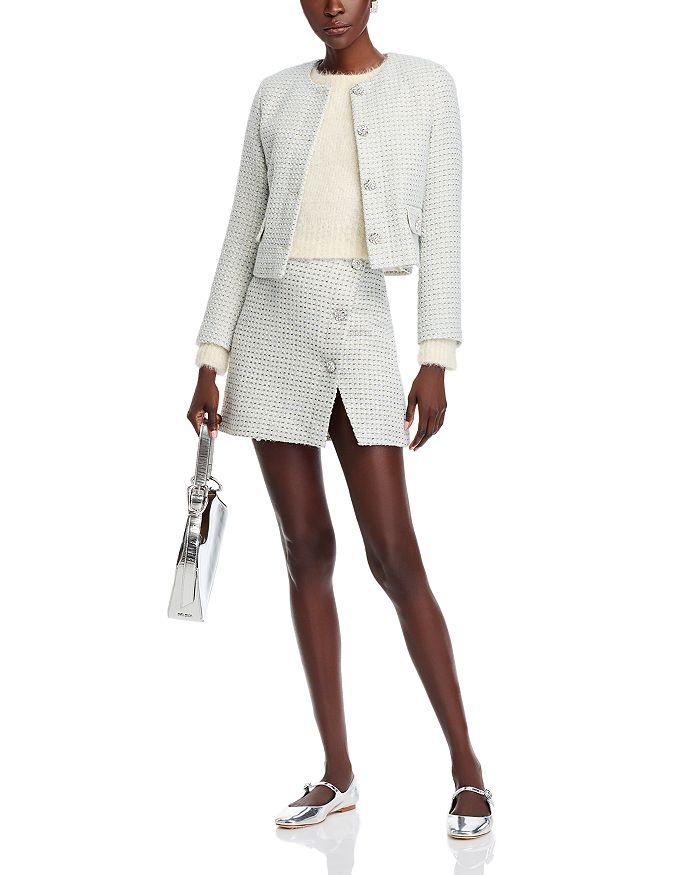 French Connection Slit Tweed Mini Skirt