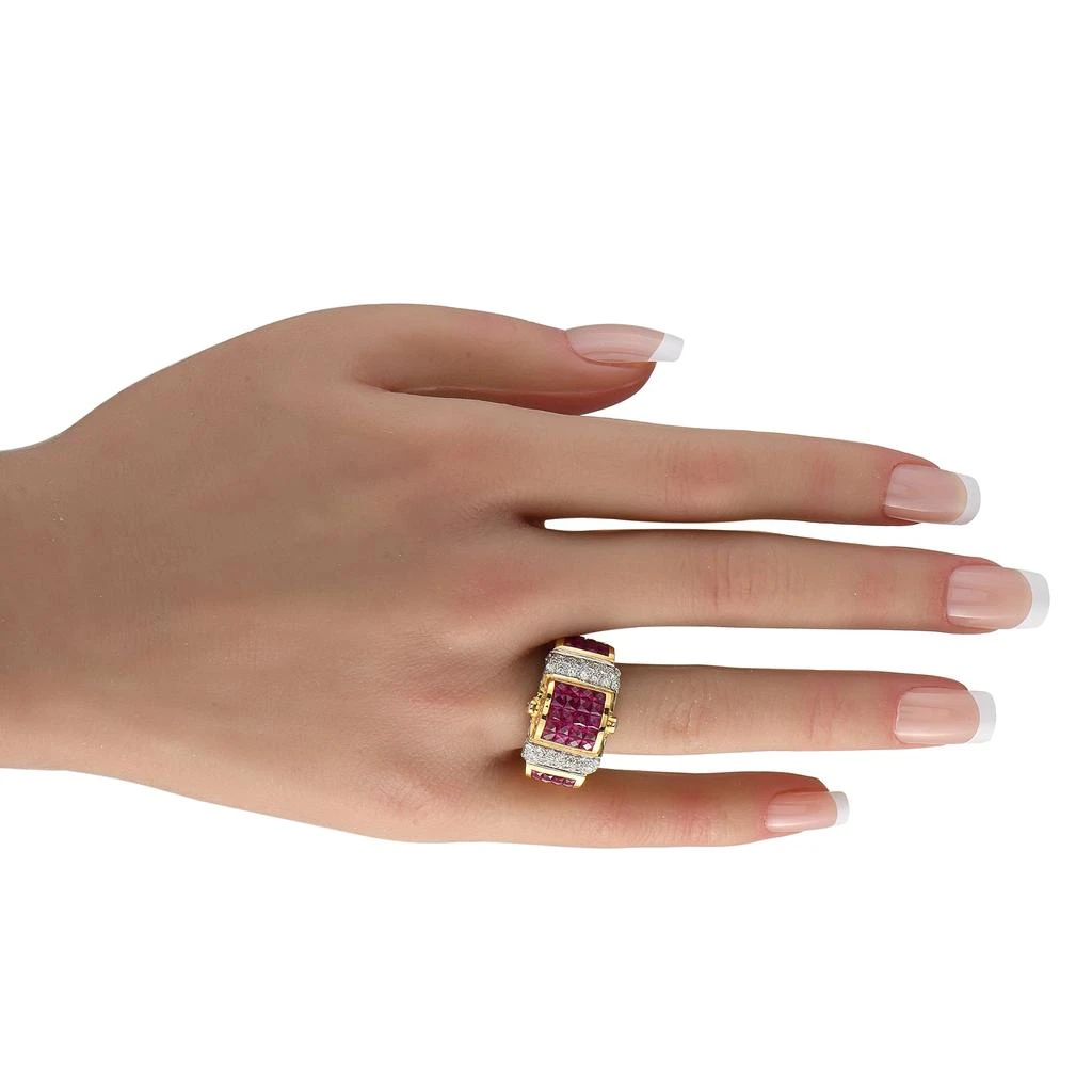 LB Exclusive 18K Yellow Gold 1.40ct Diamond and Ruby Ring  MF09-052825 3