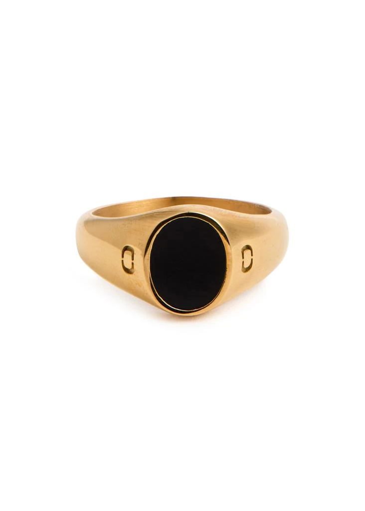 CRAFTD Onyx Oval 18kt gold-plated signet ring 1