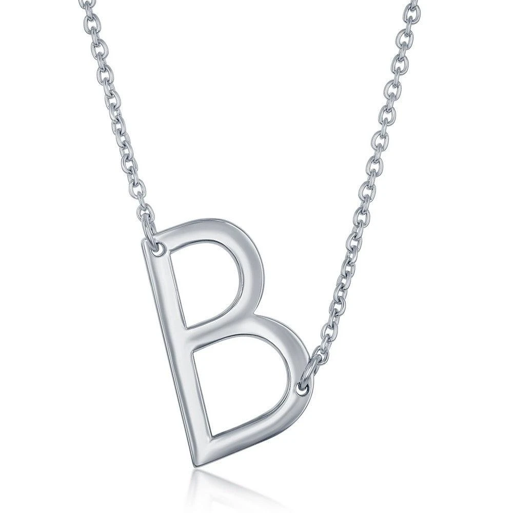Simona Sterling Silver Sideways Initial Necklace 8