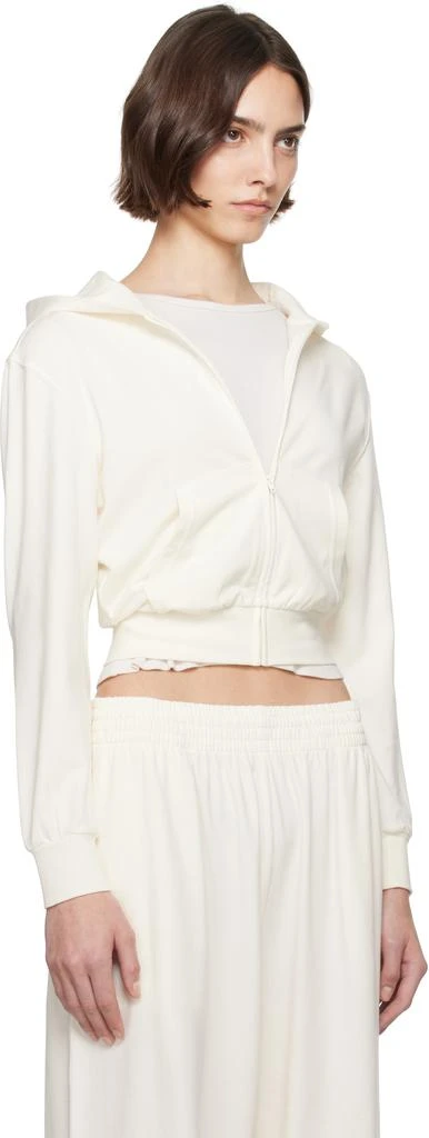 SKIMS Off-White Cotton Jersey Zip Up Hoodie 2