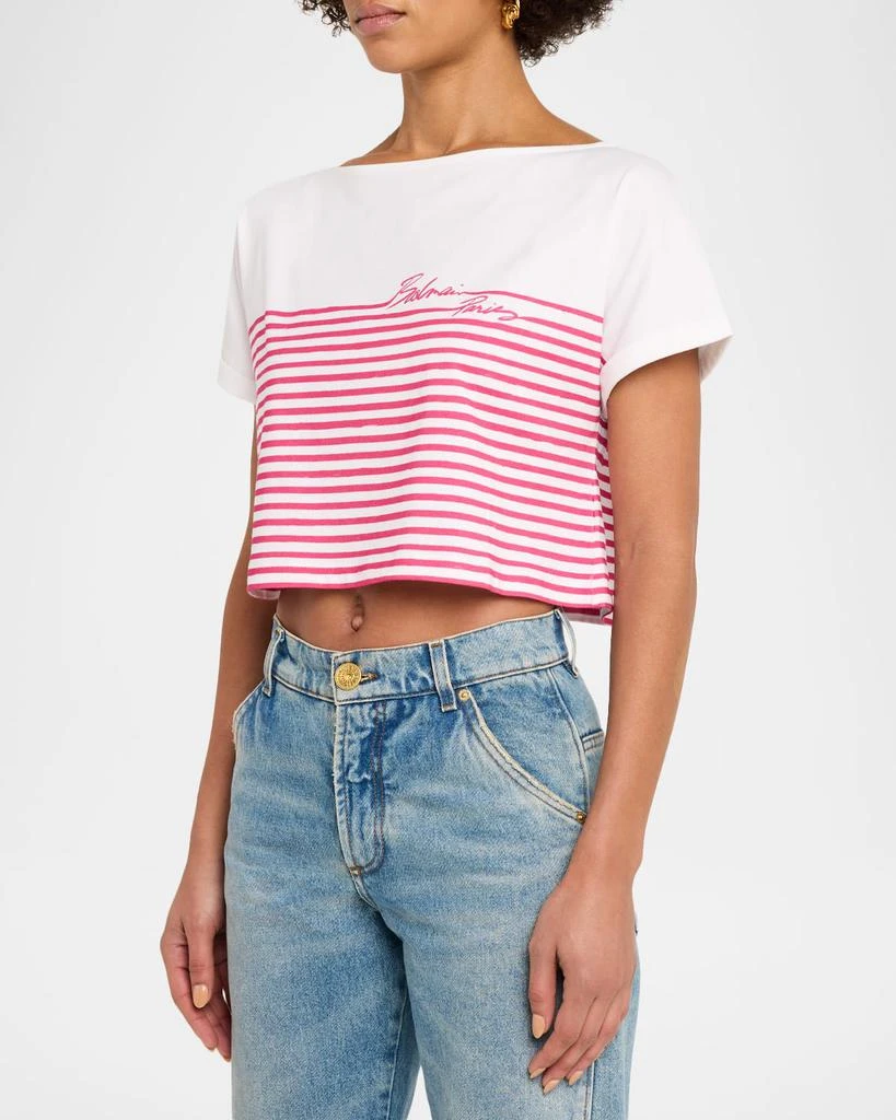 Balmain Balmain Marinier Striped Short-Sleeve Top 4
