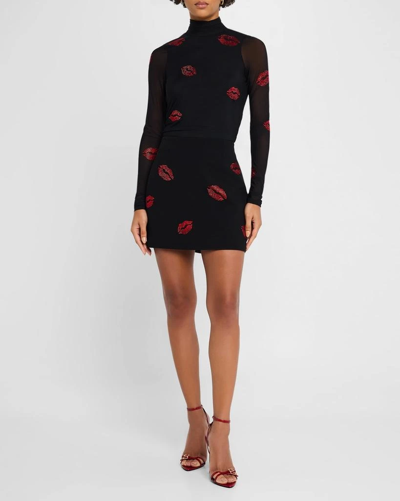 Cinq a Sept Doris Kissing Booth Embroidered Mini Skirt 2