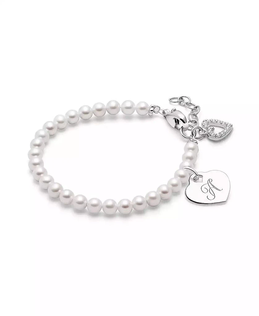Tiny Blessings Children
s Sterling Silver 4mm Cultured Pearls
Engraved Initial Girls
6.25" Bracelet